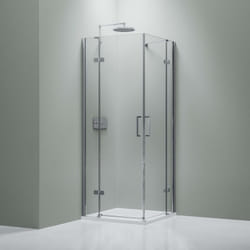 Bernstein - Paroi de douche d'angle verre 8mm Cabine de douche Chrome intégrale Parre douche 2 portes pliantes angle - NT407 - Toutes tailles dispo