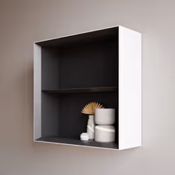 Étagère murale ARCTIC 480 Blanc Softtouch - avec étagère - 48 x 48 cm Extérieur blanc, intérieur anthracite Finition de surfa ...