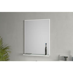 Bernstein - Miroir chauffant anti-buée rectangulaire lumineux led avec rebord, station de recharge pour smartphone et brosse à dents - taille