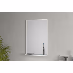 Avec un chauffage miroir confortable Étagère en verre incluse avec chargeurs intégrés Chargement sans fil du smartphone et de ...