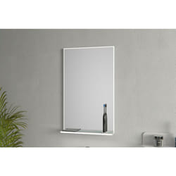 Bernstein - Miroir chauffant anti-buée rectangulaire lumineux led avec rebord, station de recharge pour smartphone et brosse à dents - taille