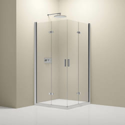 Paroi de douche d'angle verre 8mm Cabine de douche intégrale Parre douche 2 portes pliantes angle - NT213 - Toutes tailles & couleurs dispo - 100 cm,