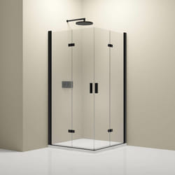 Paroi de douche d'angle verre 8mm Cabine de douche intégrale Parre douche 2 portes pliantes angle - NT213 - Toutes tailles & couleurs dispo - 80 cm,