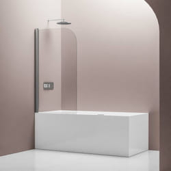 Bernstein - Paroi de douche Noire mat verre 6mm Cabine de douche intégrale Parre douche angle portes pliantes sur panneau - NT201 -Chrome, 80x140cm