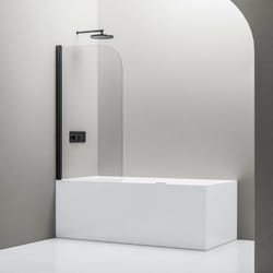 Bernstein - Paroi de douche Noire mat verre 6mm Cabine de douche intégrale Parre douche angle portes pliantes sur panneau - NT201 -Noir mat, 100x140cm