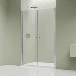 Bernstein - Paroi de douche en verre 6mm Cabine de douche niche Parre douche encastrée 2 portes battantes - Toutes largeurs & couleurs dispo -Chrome,