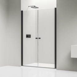 Bernstein - Paroi de douche en verre 6mm Cabine de douche niche Parre douche encastrée 2 portes battantes - Toutes largeurs & couleurs dispo -Noir