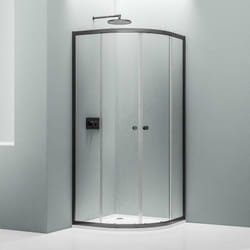 Bernstein - Cabine de douche quart de cercle verre 6mm avec 2 portes coulissantes étanches - NT509 - Couleurs et dimensions au choix80x80cm, Noir mat