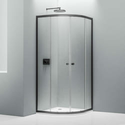 Cabine de douche quart de cercle verre 6mm avec 2 portes coulissantes étanches - NT509 - Couleurs et dimensions au choix90x90cm, Noir mat - Bernstein