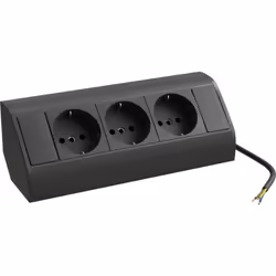 bandeau de prises de courant triple pour les coins - Noir - Idéal pour un montage ultérieur dans les armoires de toilette et  ...