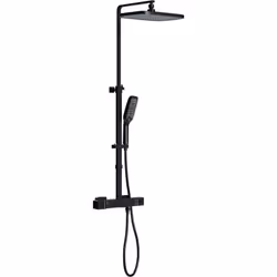 Système de douche Thermostat 3011 PRO en noir - ensemble complet comprenant une pomme de douche et une douchette à main Colon ...