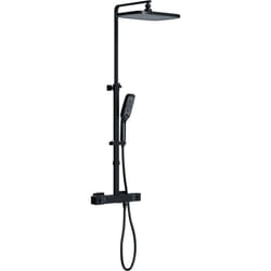 Colonne de douche thermostatique murale Noire mat 30x29x84-128cm (LxPxH) hauteur réglable - 3011 pro - Bernstein