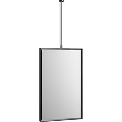 Bernstein - Miroir rectangulaire suspendu cadre aluminium noir, rotation 360°, réglable en hauteur, pour salle de bain - 50x80cm - 2145