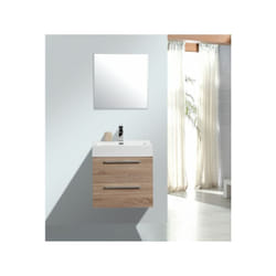 Ensemble de meubles de salle de bain design et esthétique avec tiroirs et lavabo / vasque et bonde pop-up - Chêne Blanc - M600 - Bernstein