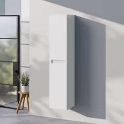 DESIGN : Cette colonne de rangement de salle de bain avec vasque et porte est disponible en 3 couleurs : Anthracite mat, Chên ...