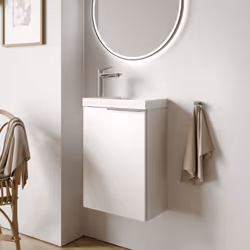 Meuble sous-lavabo TIM 400 avec lavabo en céramique - couleur au choix & poignée métallique Le meuble de salle de bains TIM 4 ...