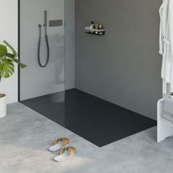Receveur de douche extra-plat en fonte minérale - Anthracite mat - lavoa - 90x160cm - Bernstein
