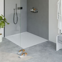 Bernstein - Receveur de douche extra-plat en fonte minérale - Blanc mat - lavoa - 100x120cm