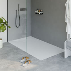 Bernstein - Receveur de douche extra-plat en fonte minérale - Blanc mat - lavoa - 90x160cm