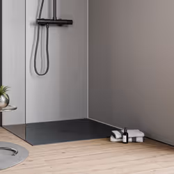 Receveur de douche en fonte minérale VIREO - anthracite mat - dimensions au choix Transformez votre espace douche en un lieu  ...