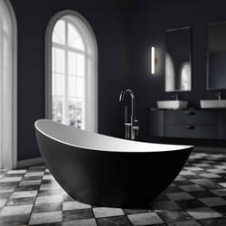 Baignoire îlot acrylique ovale design 184x79x77cm Noir / Blanc mat + Bonde et trop plein - vice 2.0 Noir/blanc mat - Bernstein