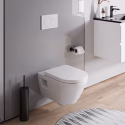 WC suspendu sans rebord VIVEO en blanc brillant - abattant de WC en duroplaste robuste avec mécanisme Softclose Le WC suspend ...