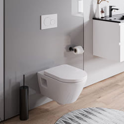 Bernstein - duravit - wc suspendu sans rebord, Cuvette supendue avec abattant fermeture en douceur - 37x36x54cm - Blanc brillant - viveo
