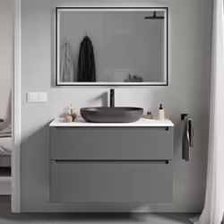 VIREO - Matériaux de qualité premium, design attrayant et durabilité Combinaison libre de la couleur du meuble sous lavabo et ...