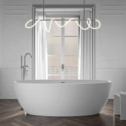 Baignoire îlot Acrylique Oval pour Salle de Bain avec Bonde et trop plein - Grantie 5 ans - 186x88x60cm - terra -Blanc mat - Bernstein