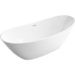 Bernstein - Baignoire îlot Acrylique ovale 170x78x69cm + Bonde et trop plein - Blanc brillant - bellagio 2.0 Blanc brillant, 170 x 78 cm
