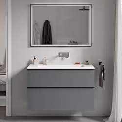 Meuble salle de bain LAVOA 80cm - avec vasque en fonte minérale BRUXELLES - couleurs au choix Découvrez comment les meubles d ...