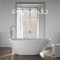 Bernstein - Baignoire îlot Acrylique ovale 180x80x58cm Blanc brillant + Bonde et trop plein - roma plus 2.0