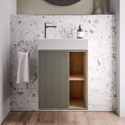 Meuble salle de bain BELDIVO 50cm avec vasque- charnière à gauche - couleur au choix - exclusivité Duravit x Bernstein Meuble ...