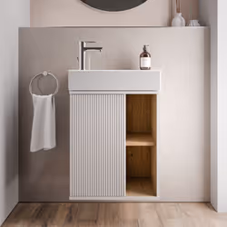 Meuble salle de bain BELDIVO 50cm avec vasque- charnière à gauche - couleur au choix - exclusivité Duravit x Bernstein Meuble ...