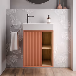 Meuble salle de bain BELDIVO 50cm avec vasque- charnière à gauche - couleur au choix - exclusivité Duravit x Bernstein Meuble ...