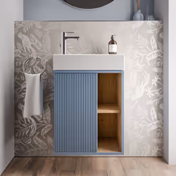 Meuble salle de bain BELDIVO 50cm avec vasque- charnière à gauche - couleur au choix - exclusivité Duravit x Bernstein Meuble ...
