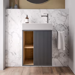 Meuble salle de bain BELDIVO 50cm avec vasque Duravit- charnière à droite - couleur au choix - exclusivité Bernstein x Duravi ...