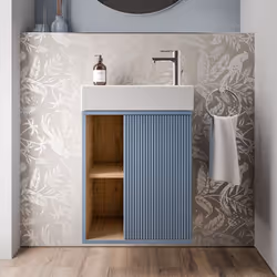 Meuble salle de bain BELDIVO 50cm avec vasque Duravit- charnière à droite - couleur au choix - exclusivité Bernstein x Duravi ...