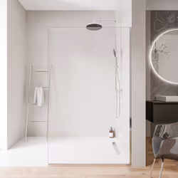 Paroi de douche à l'italienne EX102 - Verre nano 10 mm - profilé acier inoxydable chrome - largeur au choix Faites l'expérien ...