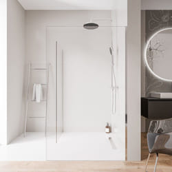 BERNSTEIN - 2 Parois de douche à l'italienne 200x120x90cm (HxLxP) sans profil au sol, Vitre de douche Walk-In verre nano 10mm, Profil acier inox