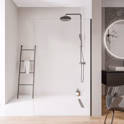 Paroi de douche à l'italienne EX102 - Verre nano 10 mm clair - profilé acier inoxydable noir mat - largeur au choix Nettoyage ...