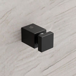 Bernstein - Lot de 2 crochets porte serviette mural carré Noir mat 3,5x3,7cm (LxP) design acier inox - Série ola Noir mat