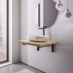 Plan de toilette pour vasque en chêne massif PUREWOOD - largeur au choix Qualité et flexibilité pour votre salle de bain Plan ...
