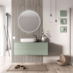 Bernstein - Meuble sous vasque Vert jade mat de salle de bain 100x50x45cm (LxPxH) 2 tiroirs coulissants - MILOU100 Vert jade mat
