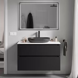 Meuble salle de bain VIREO 100cm pour vasque à poser - couleur au choix Anticipez l'arrivée de votre nouveau compagnon au quo ...