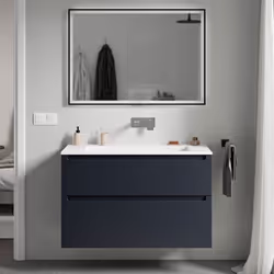 Meuble salle de bain VIREO 80cm - avec vasque en fonte minérale BRUXELLES - couleur au choix Transformez votre salle de bains ...
