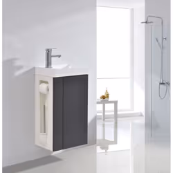 Meuble de salle de bains COMPACT 400 pour WC visiteurs - avec vasque - couleur au choix L'ensemble de meubles de salle de bai ...