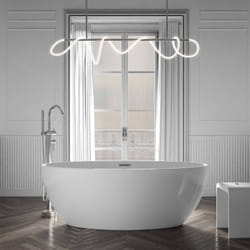 Baignoire îlot Acrylique ovale 160x80x60cm Blanc brillant + Bonde et trop plein - terra 2.0 Blanc brillant, 160 x 80 cm - Bernstein