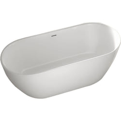 Bernstein - Baignoire îlot Acrylique ovale 170x80x59cm Blanc mat + Bonde et trop plein - jazz plus 2.0 170 x 80 cm
