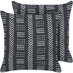 Beliani - Coussins Décoratifs en Coton Motif Géométrique Noir et Blanc Lot de 2 45x45 cm Benzoin